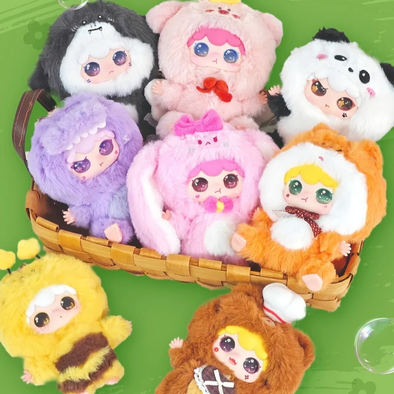 

Новинка 2024 года, натуральная детская серия «Три Kimipapa», виниловая плюшевая глухая коробка, милая кукла, модная серия, украшение, подвеска, игрушки, подарки