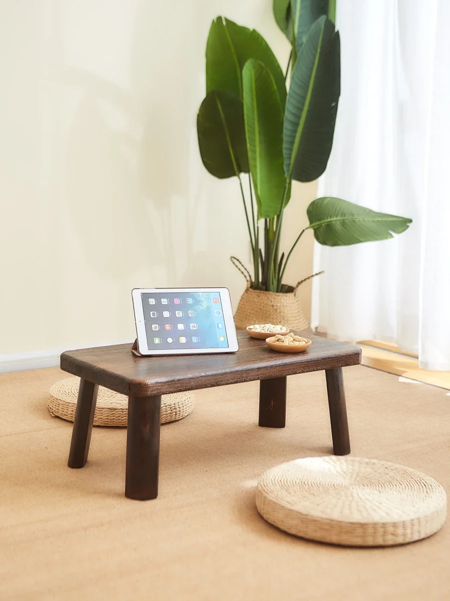 Solid wood tatami table new Chinese bay window =windowsill small tea kang 、