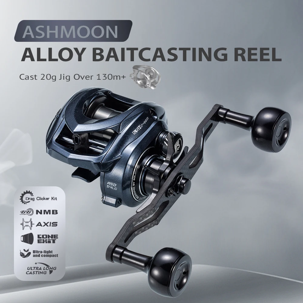 

SOLOKING ASHMOON Alloy Baitcasting Reel 12+1BB 6KG Power Long Handle BFS Reel/All Purpose Reel/ Sea Fishing Reel
