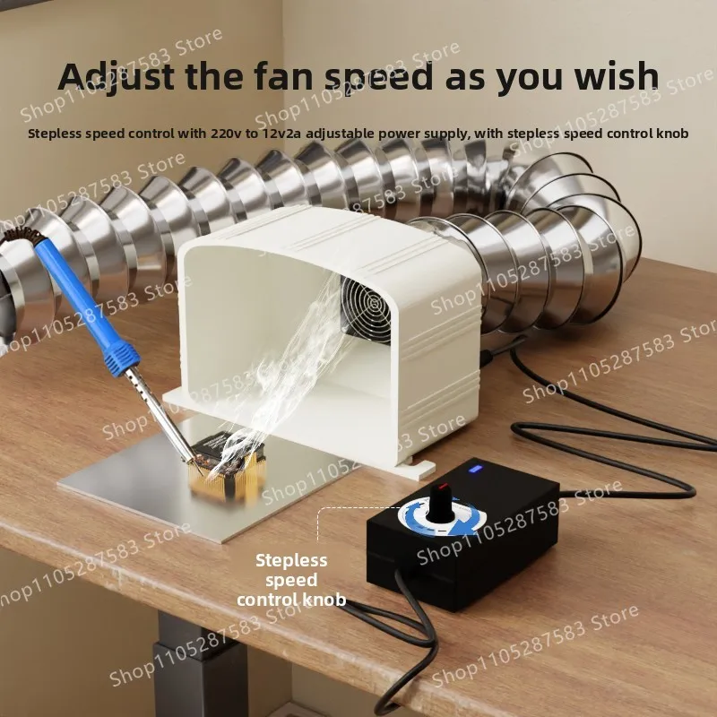 Powerful small solder fume extraction and dust removal fan