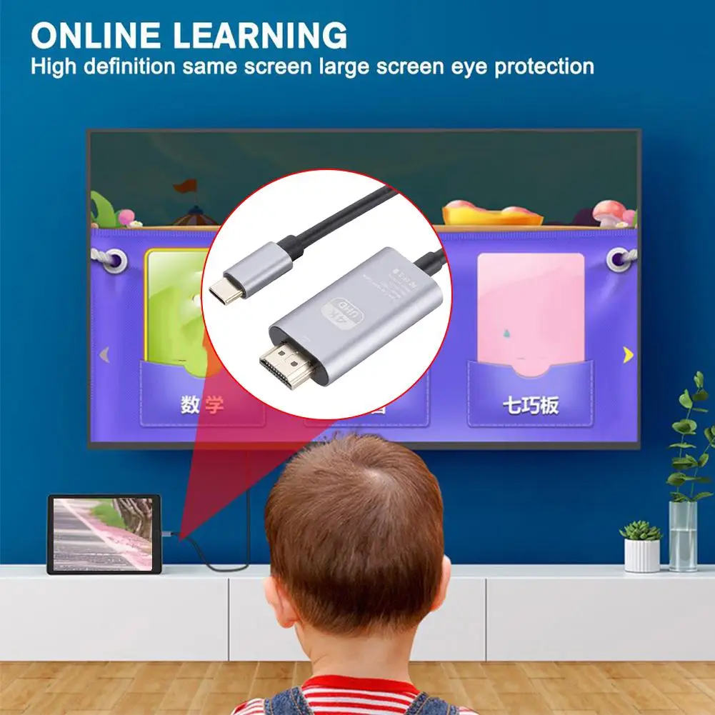 Usb C To Cable 4k@60hz / 30hz Type-c To Cable Ultra High Speed Adapter Cable For Pro Air R3x8