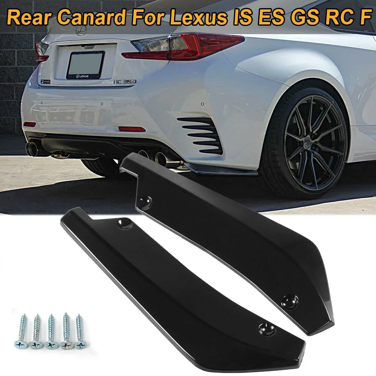 2 pz/set paraurti posteriore Canard Splitter Spoiler laterale diffusore Valance Trim Cover per Lexus IS ES GS RC F Series accessori per auto