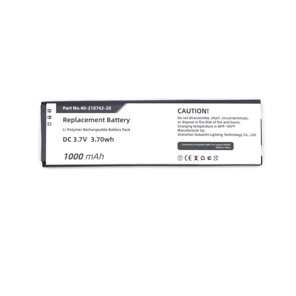 Replacement Battery for RTI  T1, T2+, T2B, T2C, T2Cs, T2i, T2X, T3, T3X 40-210742-20, ATB-1800-SY5530, ATB-900-SY5531 3.7V/mA