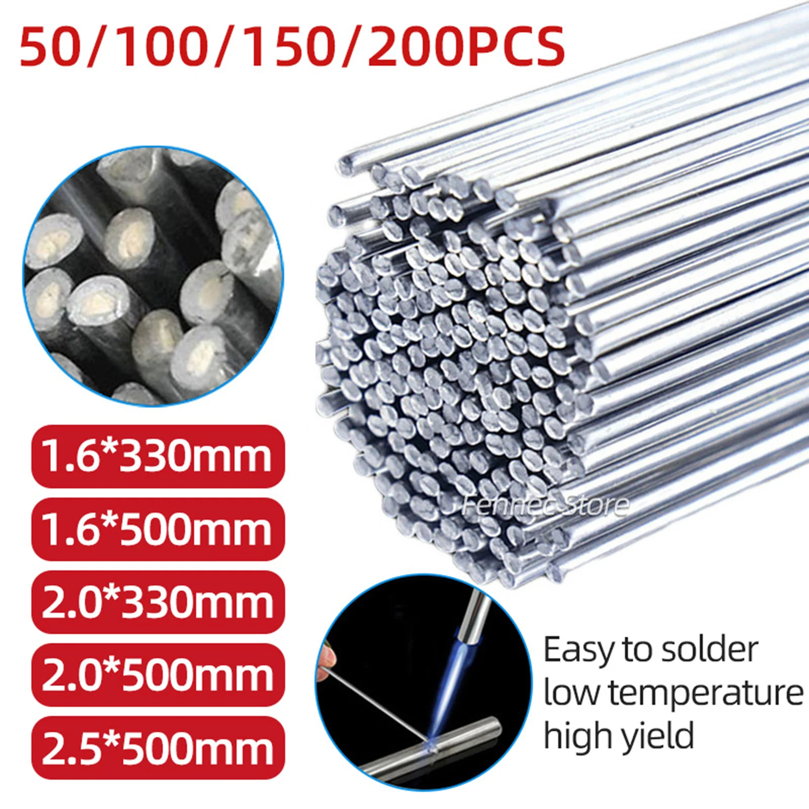 Aluminum Welding Rods Low Temperature for Alu or Alu Alloy Aluminum Brazing Rods with Flux Core Welding Wire 577°C to 582°C