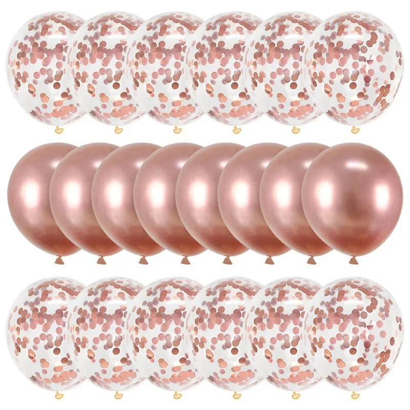 

20Pcs Rose Gold Balloon Set Confetti Metallic Balloons Birthday Party Wedding Decoration Anniversary Globals Baby Shower Balloon