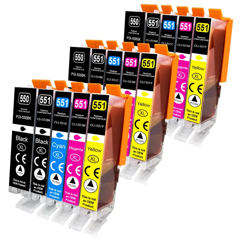 

QSYRAINBOW PGI550 CLI551 Ink Cartridge For Canon Compatible PGI 550 CLI 551 Pixma iP7250 MG5450 5550 5650 5655 6350 6450 MX925