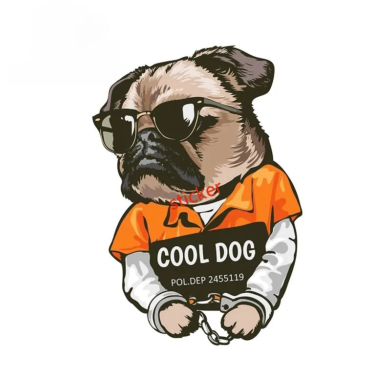 

Pug Dog Funny Car Stickers The Pug Lying on the Window Waterproof Decal Car Accessories Motorcycle Decals Sunscreen For JDM