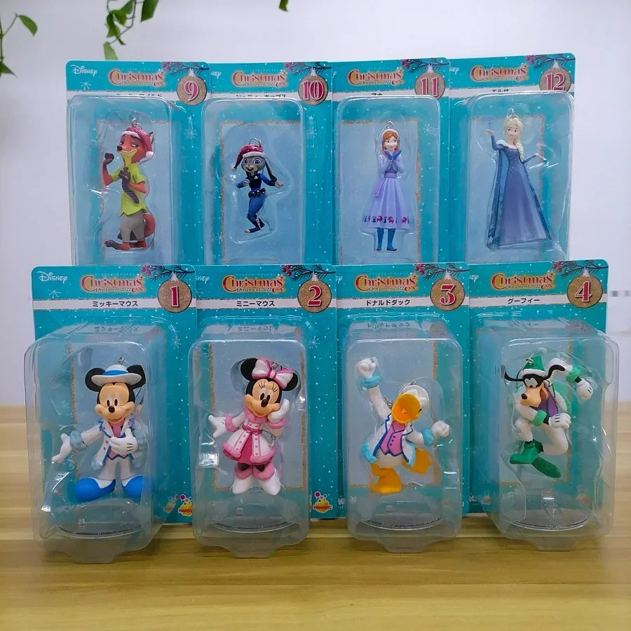 Disney Christmas Mickey Mouse Minnie Donald Duck Goofy Nick Judy Elsa Anna Rapunzel Doll Gifts Toy Model Anime Figures Collect