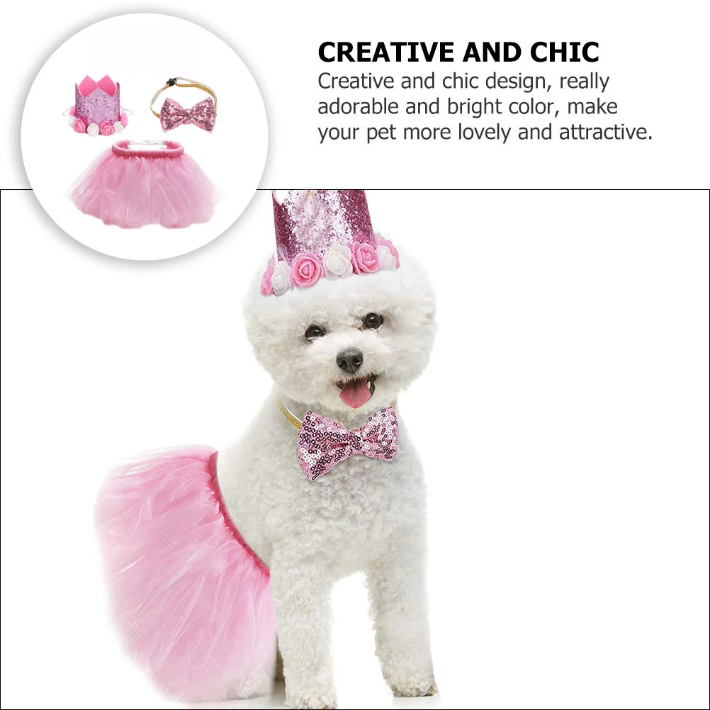 

Pet Mesh Dress for Decor Kit Home Birthday Party Decor Kit Birthday Party Puppy Clothes Gifts Supplies Wear