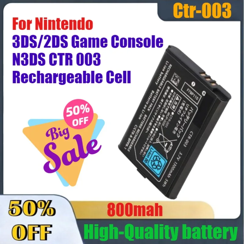 

800mAh High-Quality Battery Ctr-003 for Nintendo 3DS/2DS Game Console N3DS CTR 003 Rechargeable Cell