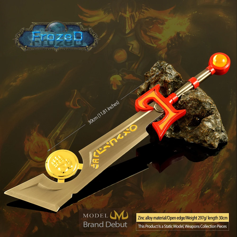 

WoW Ashbringer Full-Metal Replica - 30cm Silver Hand Artifact Display with Naxxramas Rune Engraving