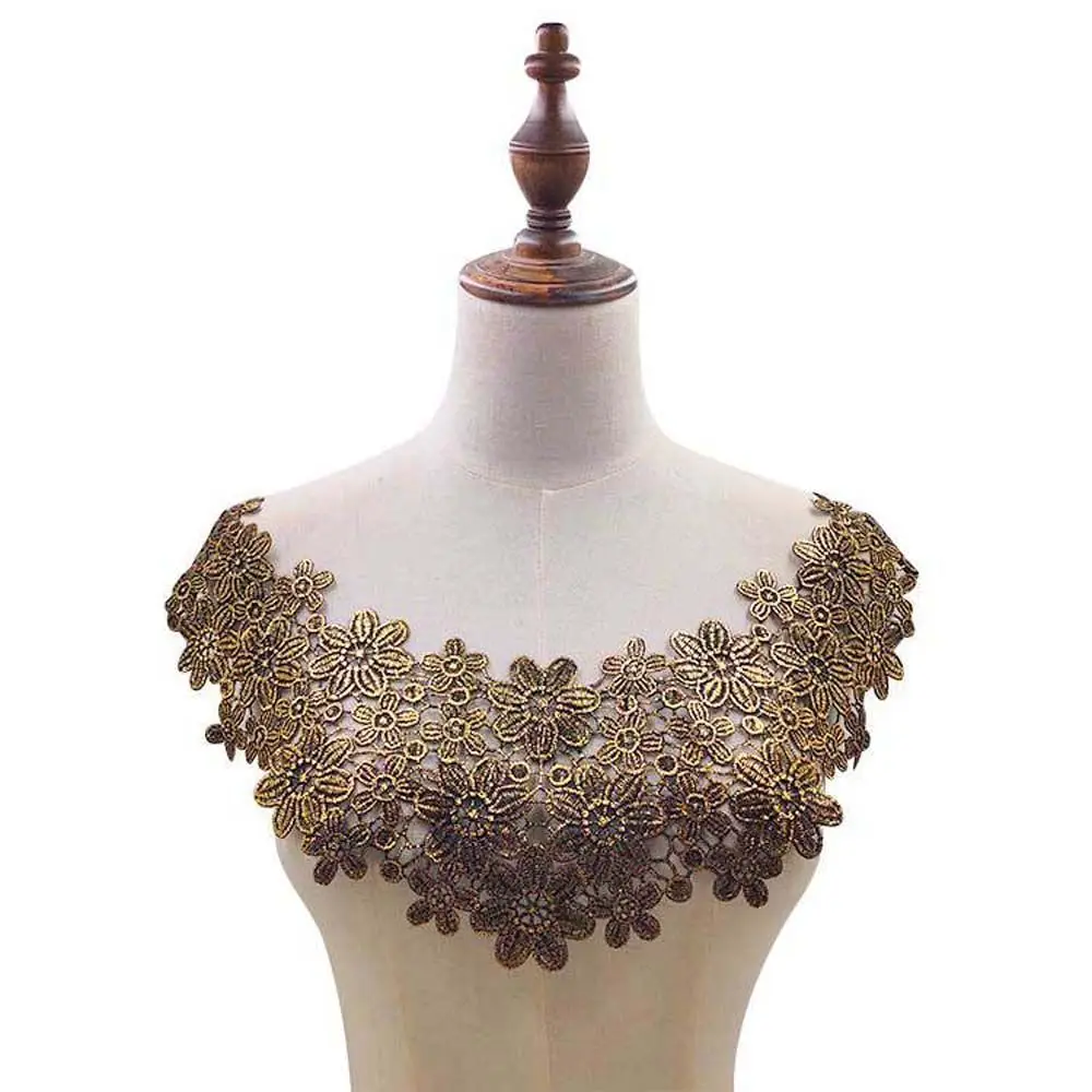 

Garment Multicolor Craft Sewing Supplies Floral Wedding Lace Fabric Neckline Applique Lace Collar