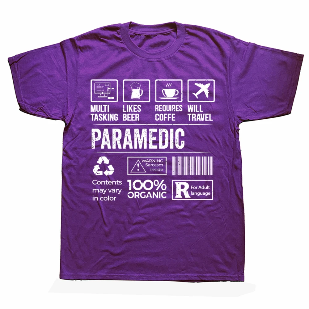 Funny Paramedic Multi Tasking Problem Solving  T-shirts Tshirt Men Women's Fashion Casual Oversized 100% Cotton T Shirt