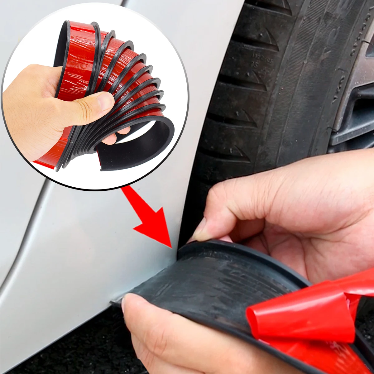 3 Meter Car Fender Flares Arches Wing Extenders Eyebrow Protector Rubber Seal Strip Mudguard Wheel Lip Body Cover Scratch Proof