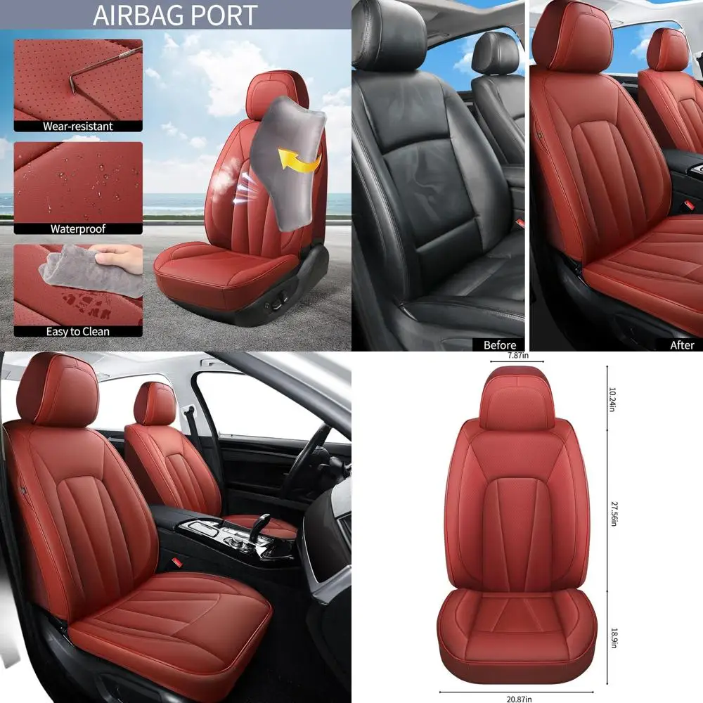 

Luxury Waterproof Breathable Seat Covers for 2 Front Seats - Universal Fit for Most Cars