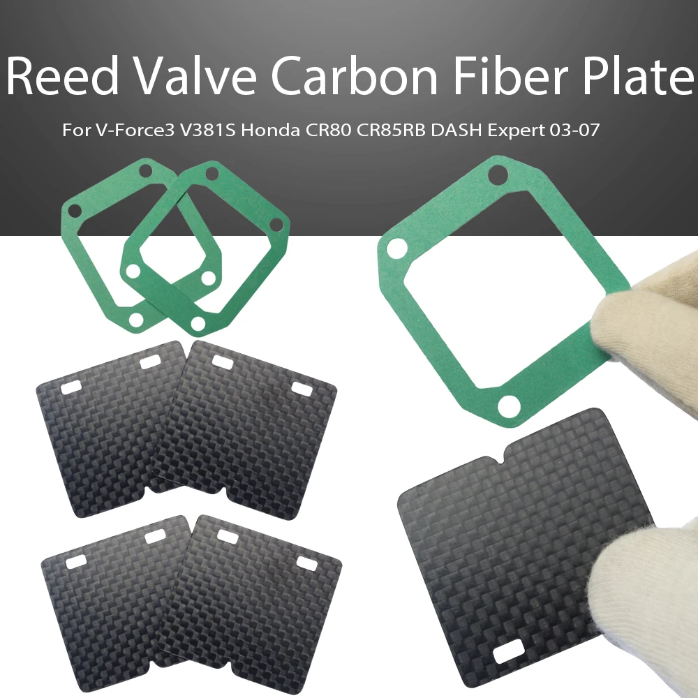 

4PCS/2PCS Carbon Fiber VForce Replacement Reed Valve Plate and Gasket For V-Force3 V381S FOR Honda CR80 CR85RB DASH Expert 03-07