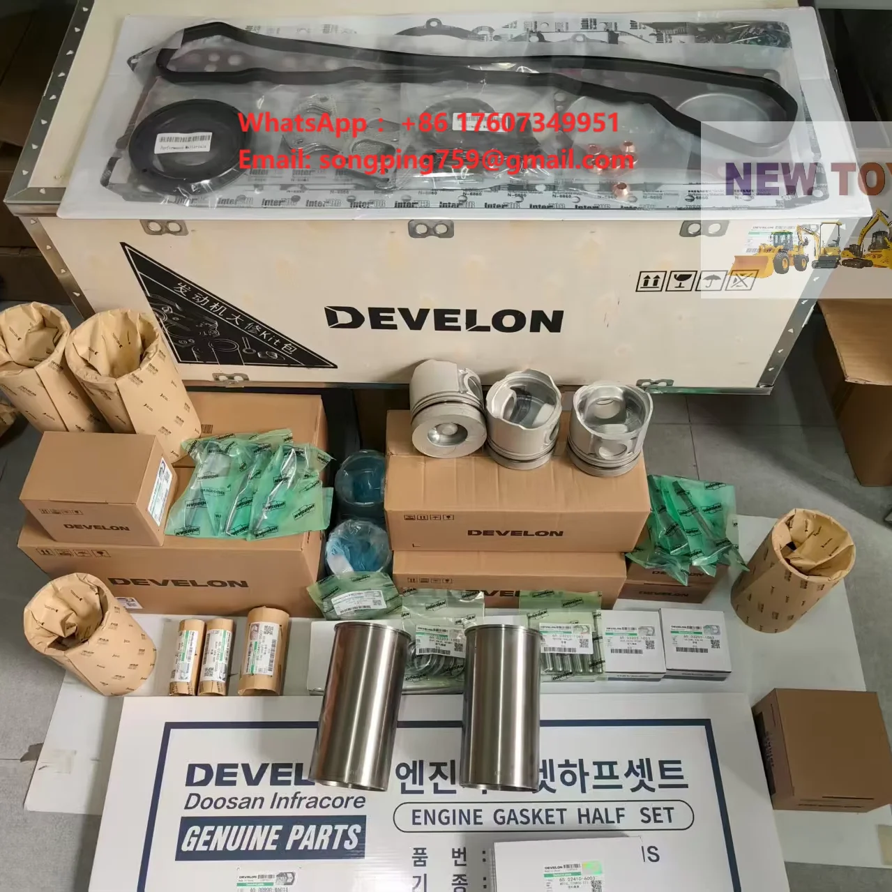 DB58 Doosan Daewoo 15011500003 DB58T Engine Repair Kit 150115-00003 Full Gasket Kit Liner Kit for Develon Diesel Engine