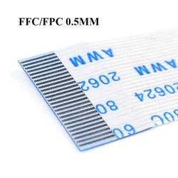 100PCS FPC FFC Ribbon Flexible Flat Cable 4/6/8/10/12/14/16/18/20-60 Pin Pitch 0.5MM A-Type Wire Length 5/10/15/20/25/30CM