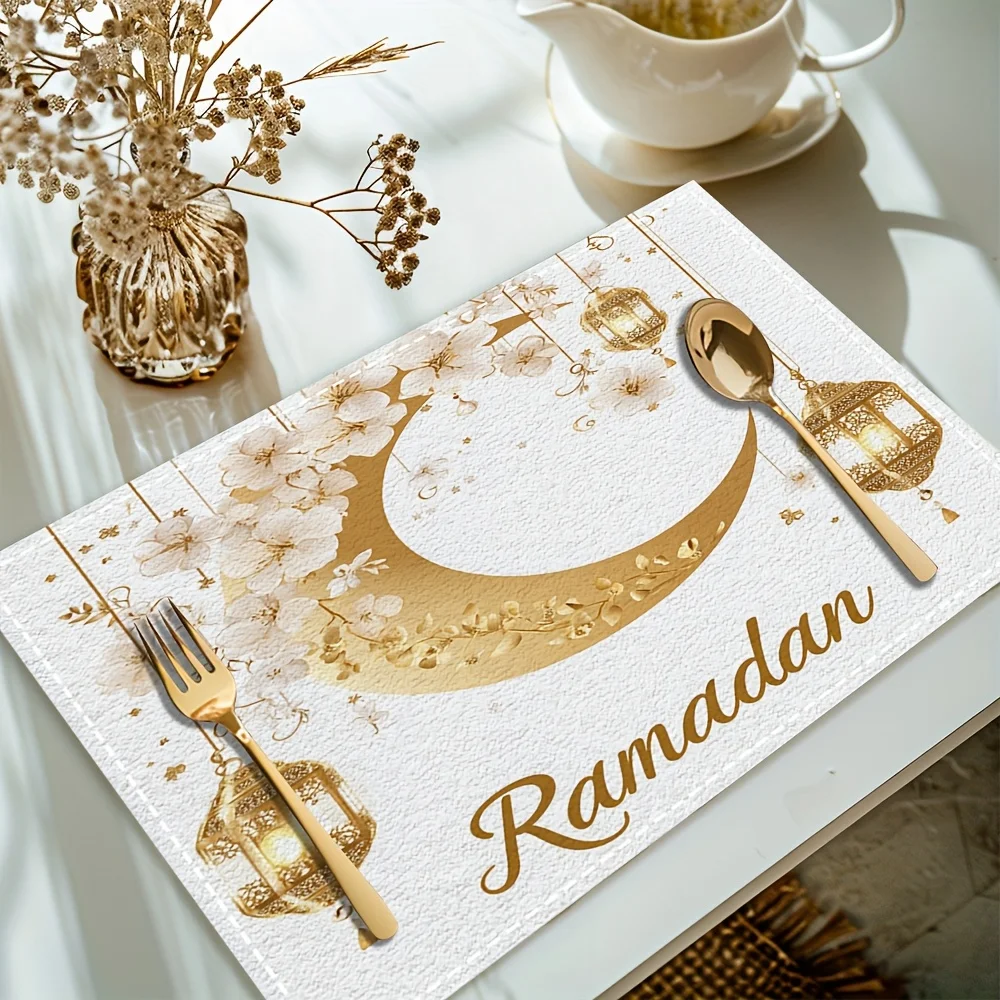 4/6 Stück Ramadan-Mond- und Blumenmuster, festliche Party-Dekoration, geeignet für Familien, Hotels, Restaurants, Eid-Party-Dekoration