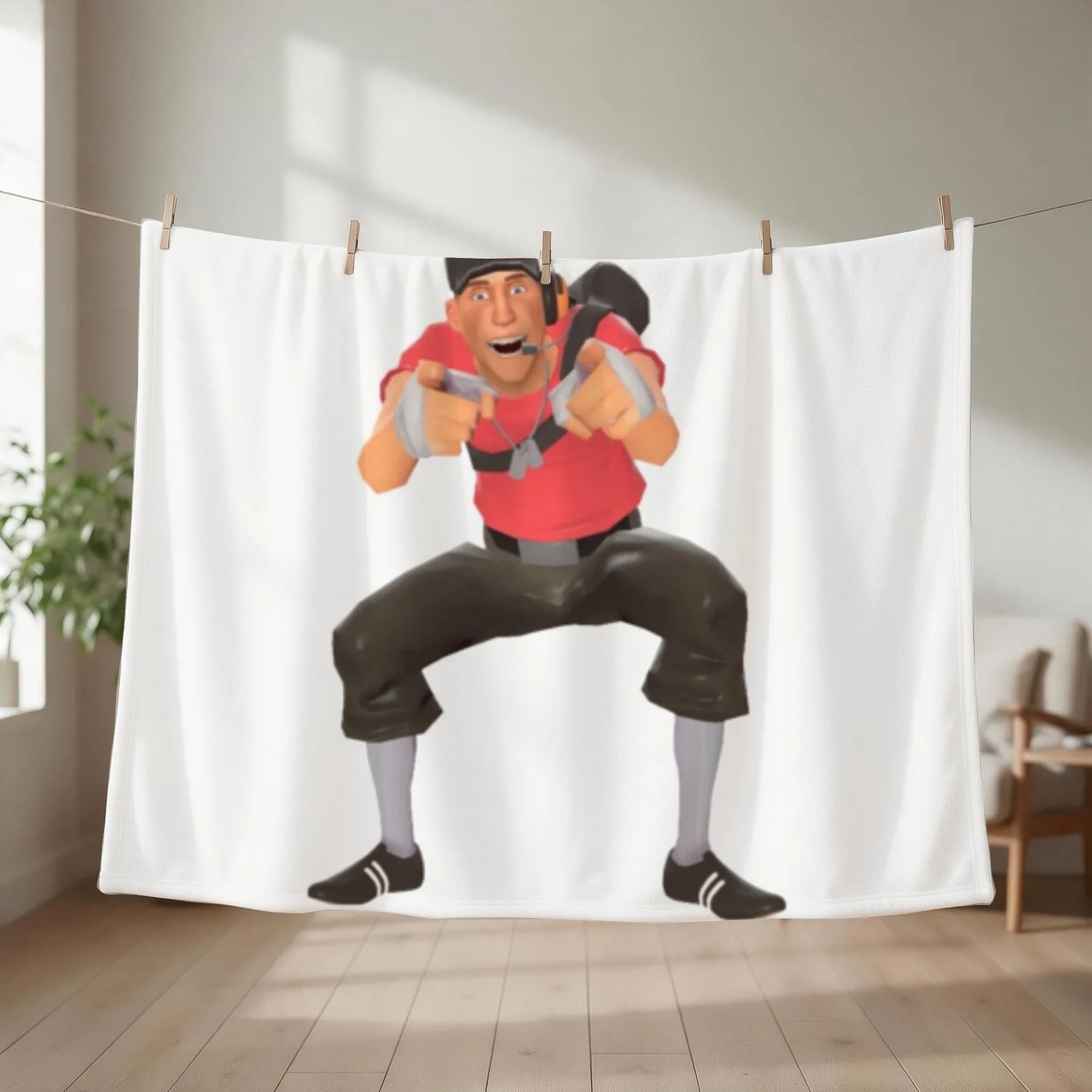 tf2 scout laugh Throw Blanket Quilt Sleeping Bag Flannel Fabric Stuffeds Blankets