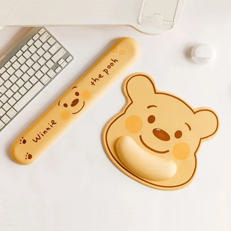 Disney Winnie The Pooh Wrist Rest Cute Cartoon Silicone Wrist Pad Office E-Sports Gaming Laptop Soft Mouse Pad Set of Two