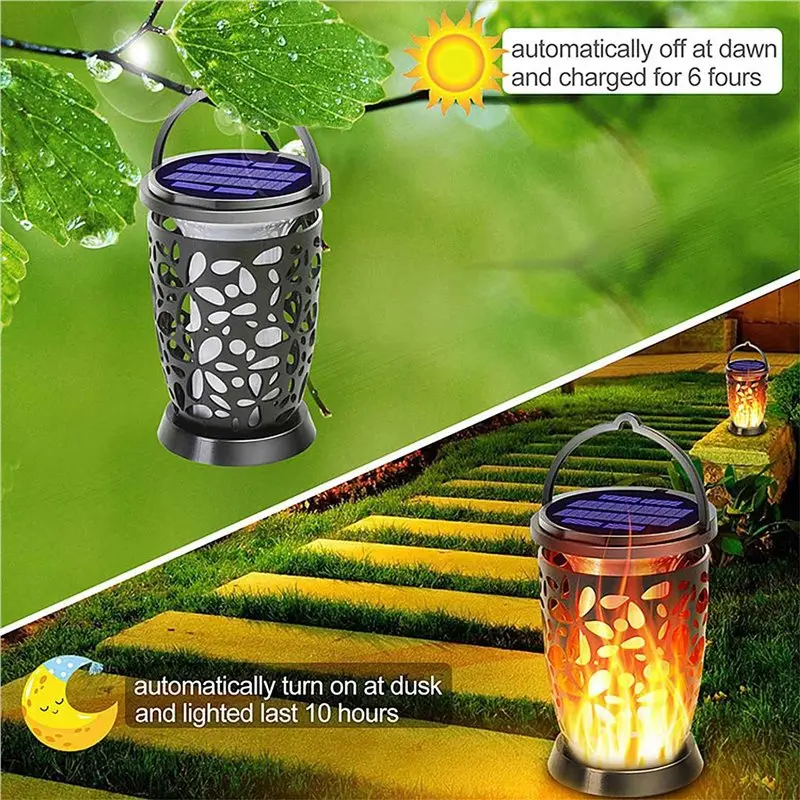 ABJI-2X 96LED Solar Torch Dance Flicker Flame Light Garden Yard Lawn Decor Waterproof Lamp Solar LED Light Flame Light