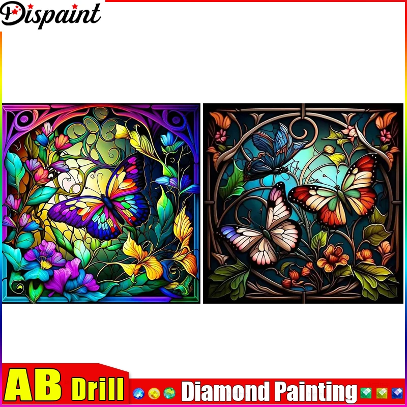 

Dispaint AB DIY 5D алмазная живопись "Цветок бабочки" полная алмазная вышивка распродажа картина из стразов для праздничных подарков