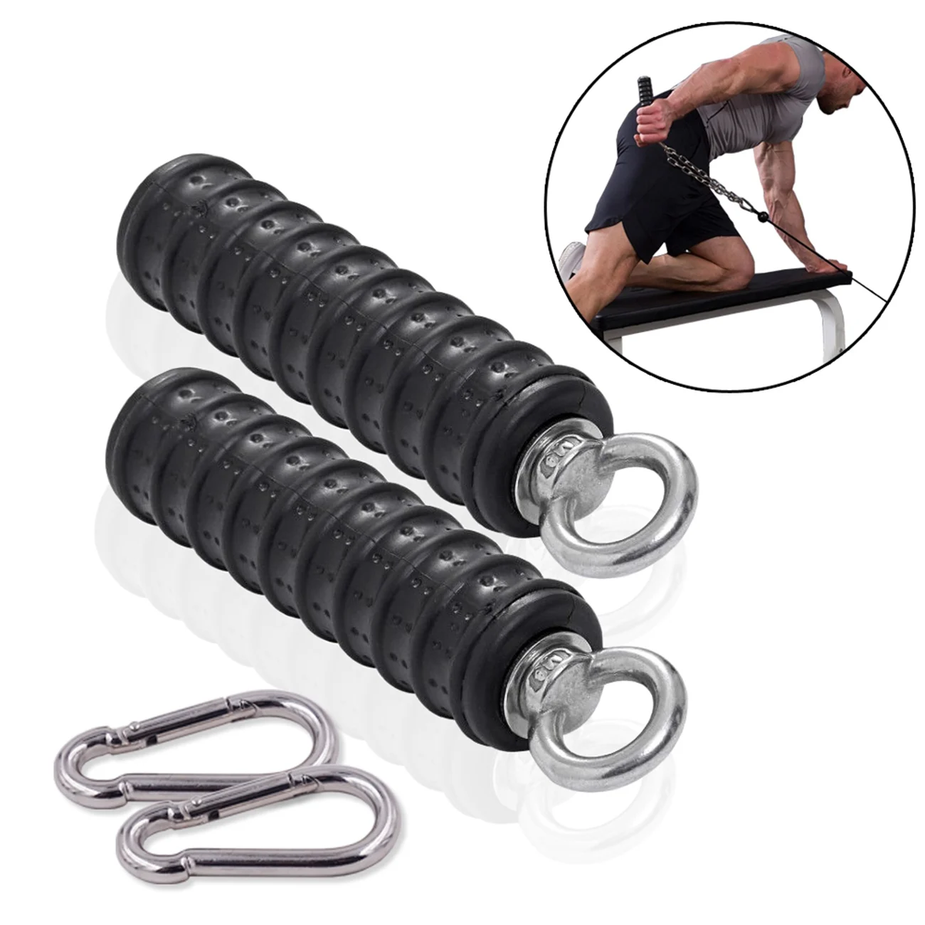 AD-2Pcs Push Down Single Gym Handle Triceps Strength Pull Up Hand Grips สําหรับสายเครื่องสิ่งที่แนบมาแขนฟิตเนส