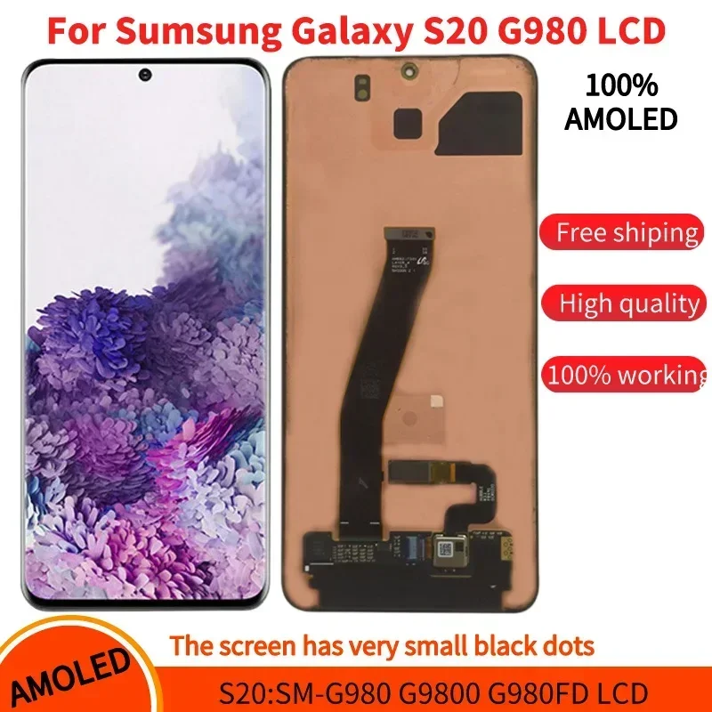 6.5\'\' AMOLED For Samsung Galaxy S20 LCD Display Touch Digitizer Assembly For S20 SM-G980F SM-G981B LCD