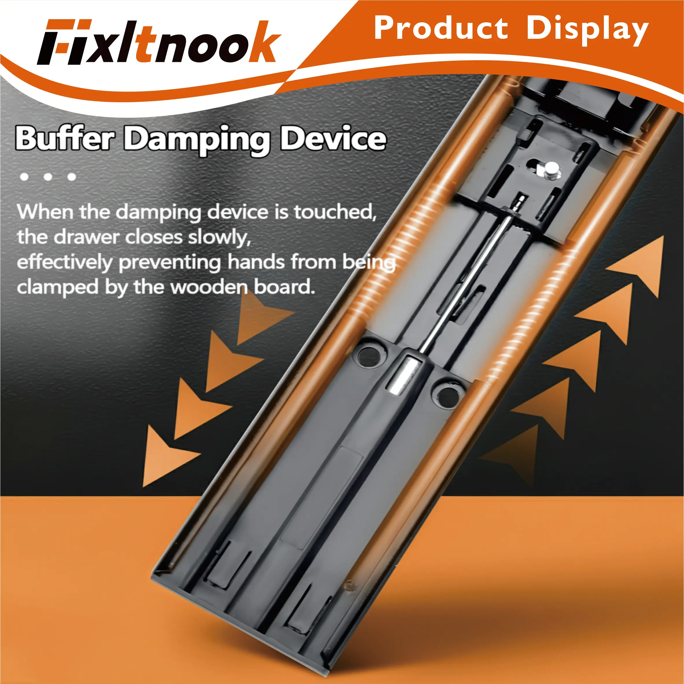 Riel deslizante de cajón cerrado suave totalmente extensible de 22 pulgadas, 1 par de rieles deslizantes de rodamiento de bolas de acero laminado en frío montados lateralmente