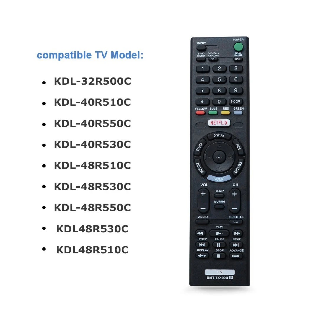 Smart Tv Remote Control For Sony Rmt-Tx102U For Rmt-Tx100D Rmt-Tx101J Rmt-Tx101D Rmt-Tx100E Rmt-Tx101E Rmt-Tx200
