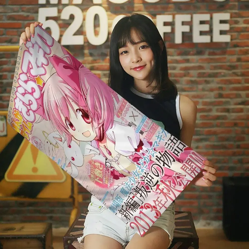 P-P-Puella M-Magi M-Madoka Magica منشفة الشاطئ مناشف حمام ملونة للفتيات ستوكات سريعة الجفاف مخصصة شاطئ مجاني من الرمال #6