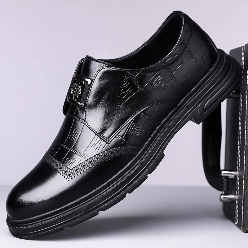

Fashion Shoes Men Leather Original New Business Formal Casual Leather Men Dress Shoes Luxury Platform Shoe Male Zapatos Casuales