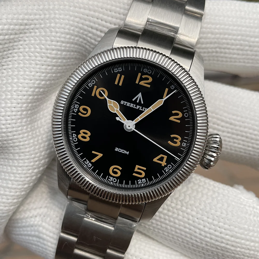 STEELFLIER Official SF741 Luxury Quartz Pilot Sapphire Mirror Swiss C3 Luminous VH31 Mute Movement Fashion 200M Waterproof Watch