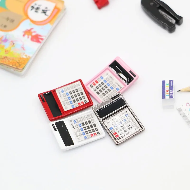 Dollhouse Mini Calculator Stapler Clip Replica 1:12 1:6 Miniatures Classroom Pocket Dollhouse Models Doll Accessories Home Decor