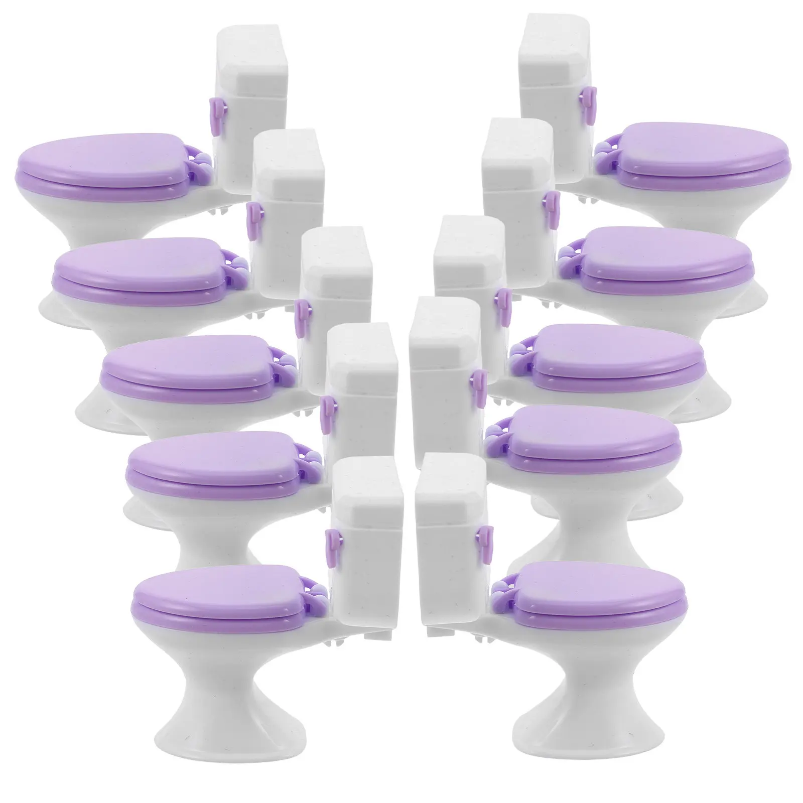 

10Pcs Dollhouse Mini Plastic Toilet 1 12 Scale Miniature Bathroom Closestool Furniture Decoration Mini Plastic Toilet