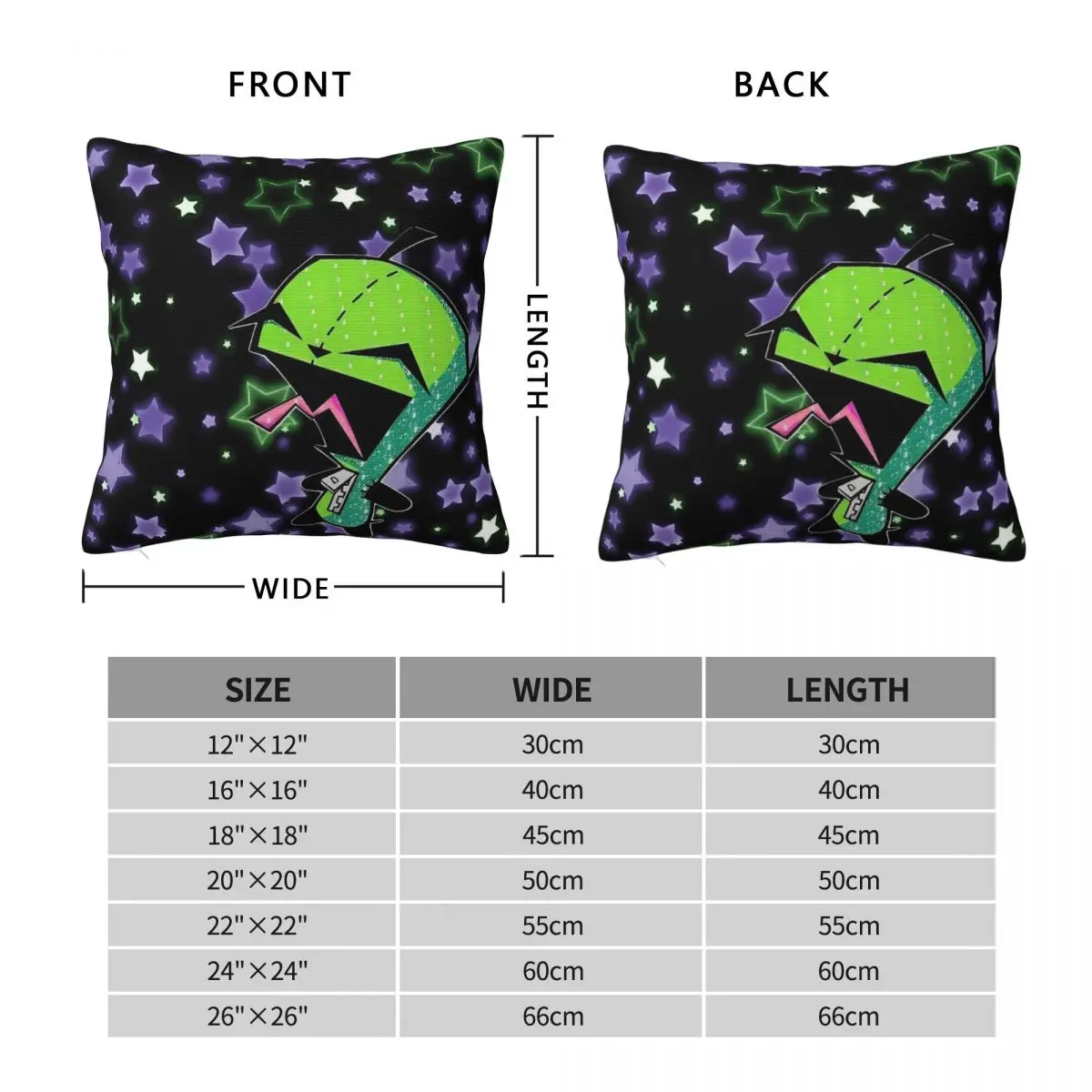 Invaders Zims Cute Movie Pillow Cover Cushion Cover Polyester Pillow Case Retro Trendy Pillowcases For Sofa Home Decoration
