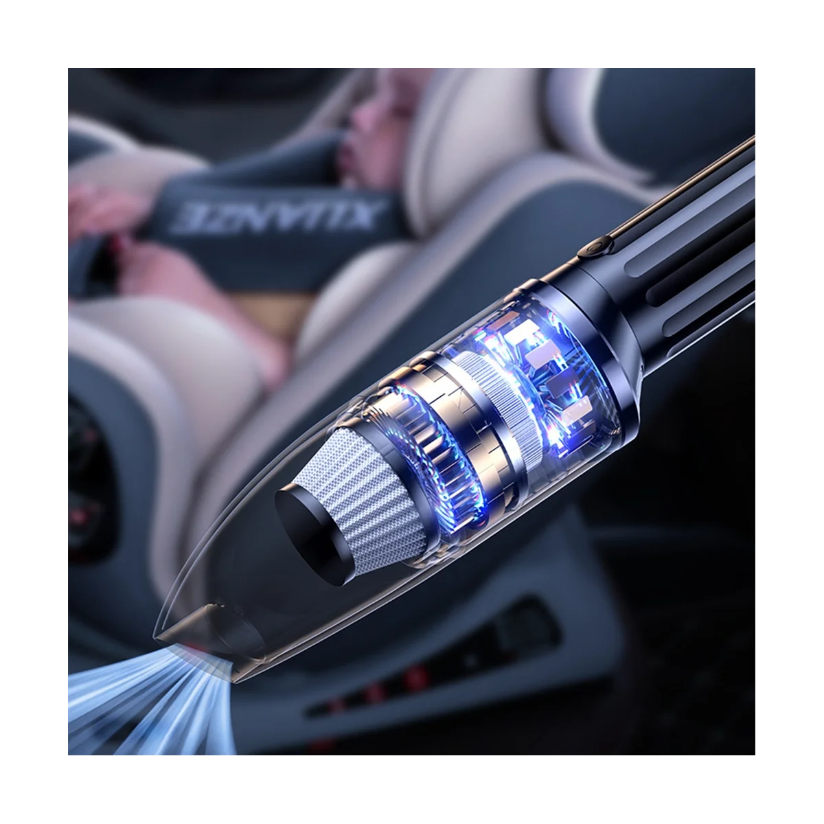 ワイヤレス車用掃除機,超吸引,ポータブル,デュアル掃除機,家庭用,ペットの髪の毛,洗浄,白