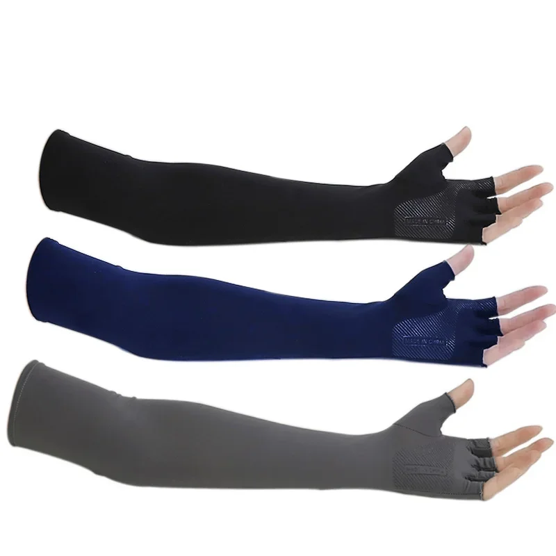 Dropship 2pcs Sport Arm Sleeves Cycling Running Fishing Climbing Arm Cover Sun UV Protection Ice Cool Sleeves with 5-finger Cuff