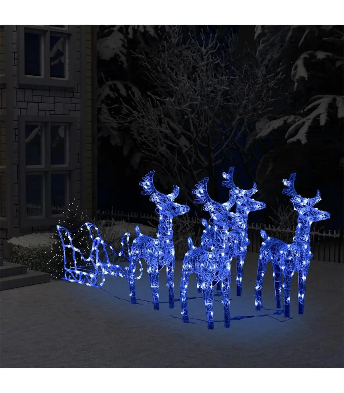 Christmas Lights Christmas decoration reindeer and sleigh acrylic 280x28x55 cm