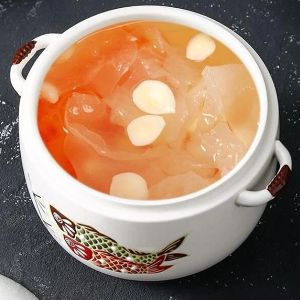 

1Pcs Ceramic Soup Bowl Japanese Style Patterned Kitchen Tableware Soup Stew Pot Heat Retaining Lid Ceramic Stew Cup