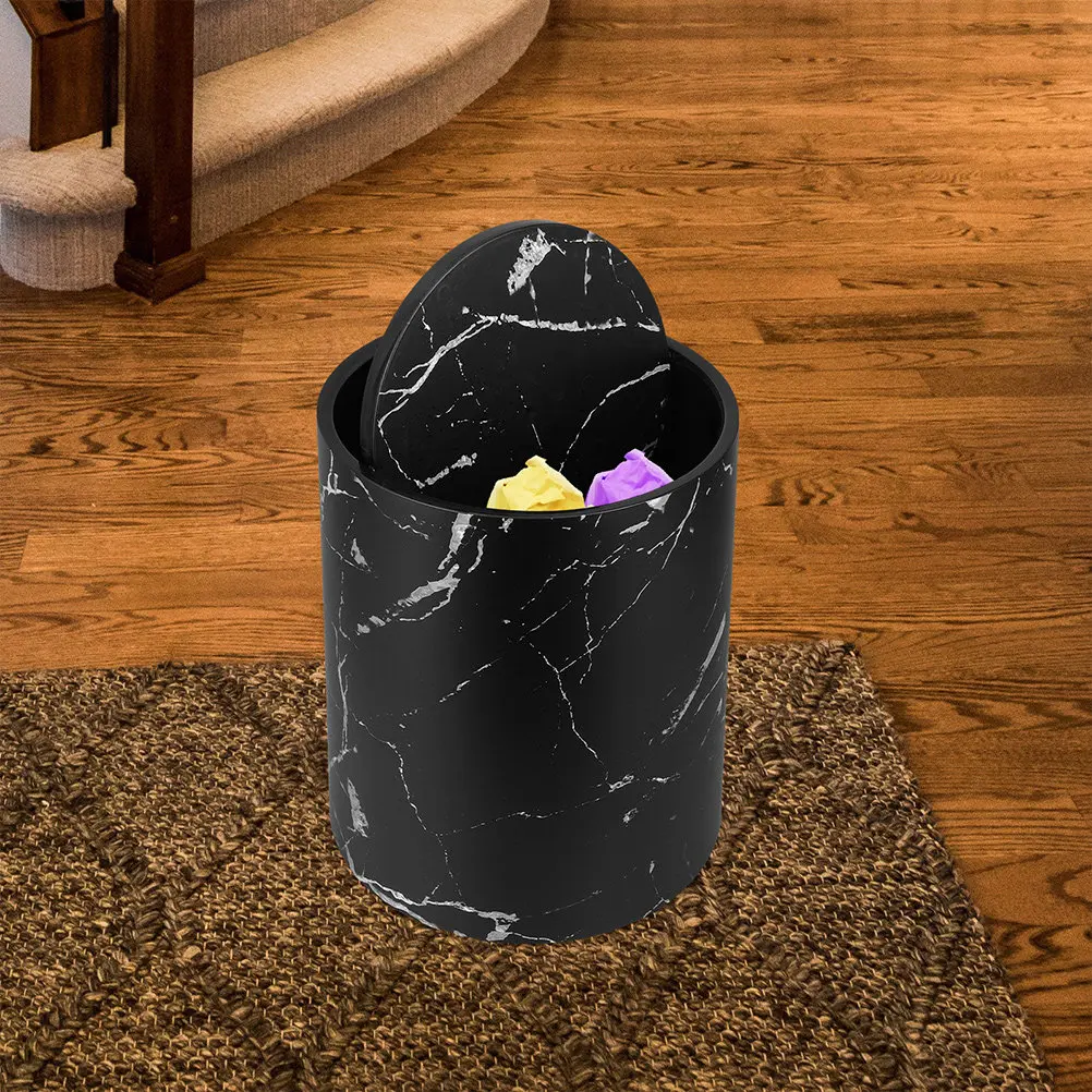 

Marble Texture Kitchen Trash Can Large Capacity Plastic Waste Bin Decorative Household Garbage Container Office Bathroom