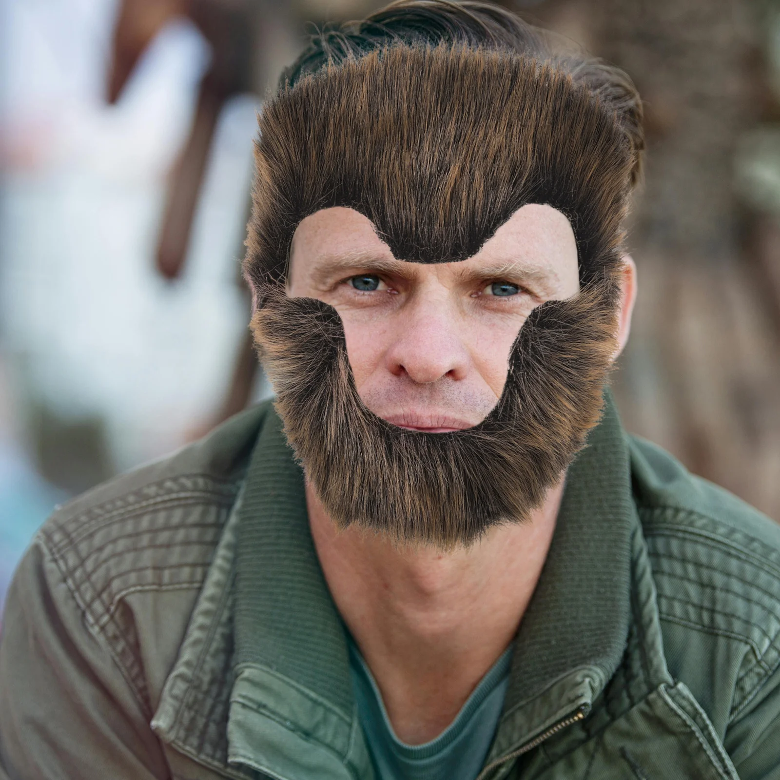 Barbe de singe artificielle marron, fausse barbe réaliste pour hommes et femmes, Costume de fête, mascarade de vacances, déguisement de Cosplay, cheveux du visage