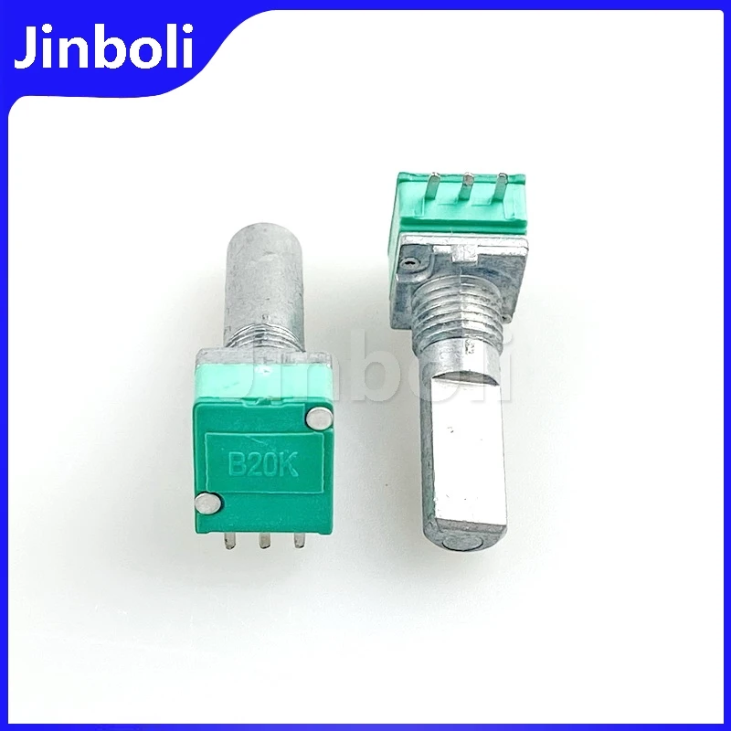 3PCS RK09 Type Single 3-Pin B20K Speaker Amplifier Audio Volume High Low Bass Adjustment Potentiometer D Shaft Length 20mm