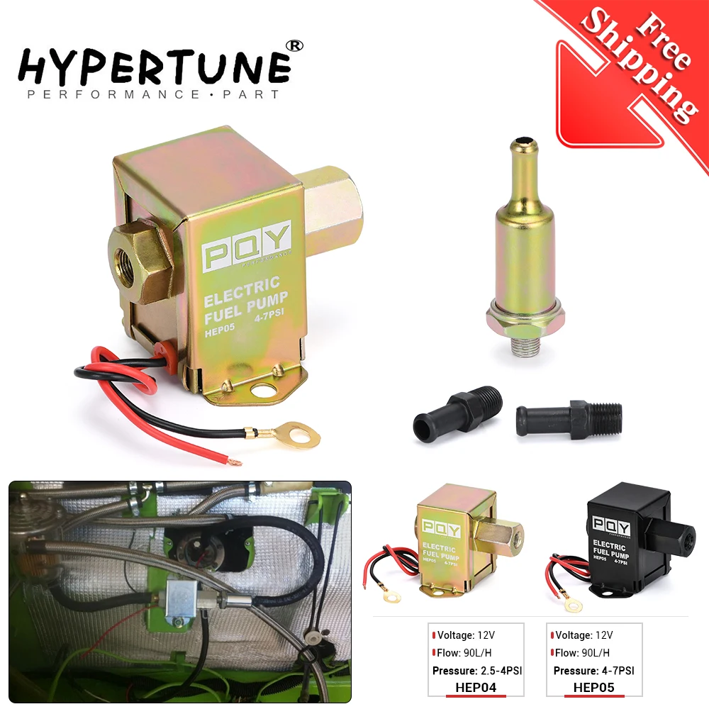 Electronic 12V Fuel Pump 2.5-7PSI Pressure 90LPH Gas Petrol Diesel Compatible FEP12SV E8012S For Auto Carburetor Motorcycle