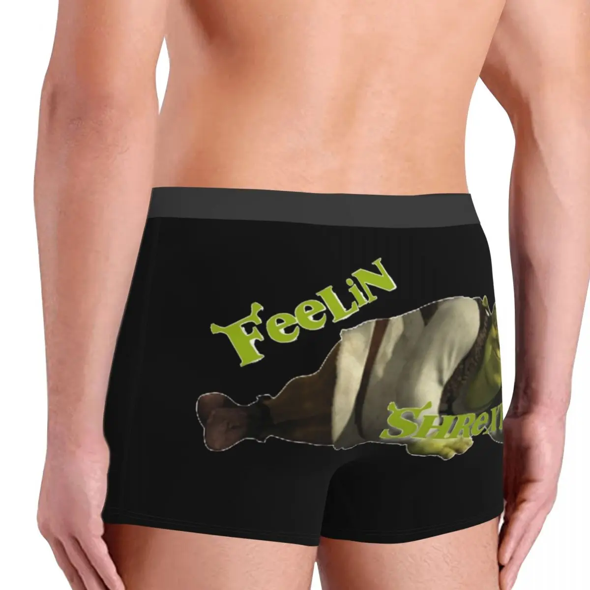 Men Feelin Shrexy Meme Boxer Briefs Shorts Panties Mid Waist Underwear Humor Shreks Homme Printed S-XXL Underpants