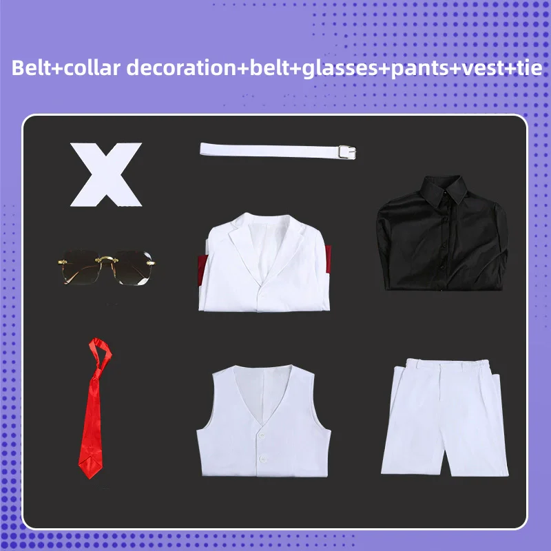 Nouvel ensemble complet de costume de cosplay Anime TO BE HERO X 2025 pour homme adulte, comprenant perruque, veste blanche, uniforme, chemise et gilet, pour Carnaval et Halloween