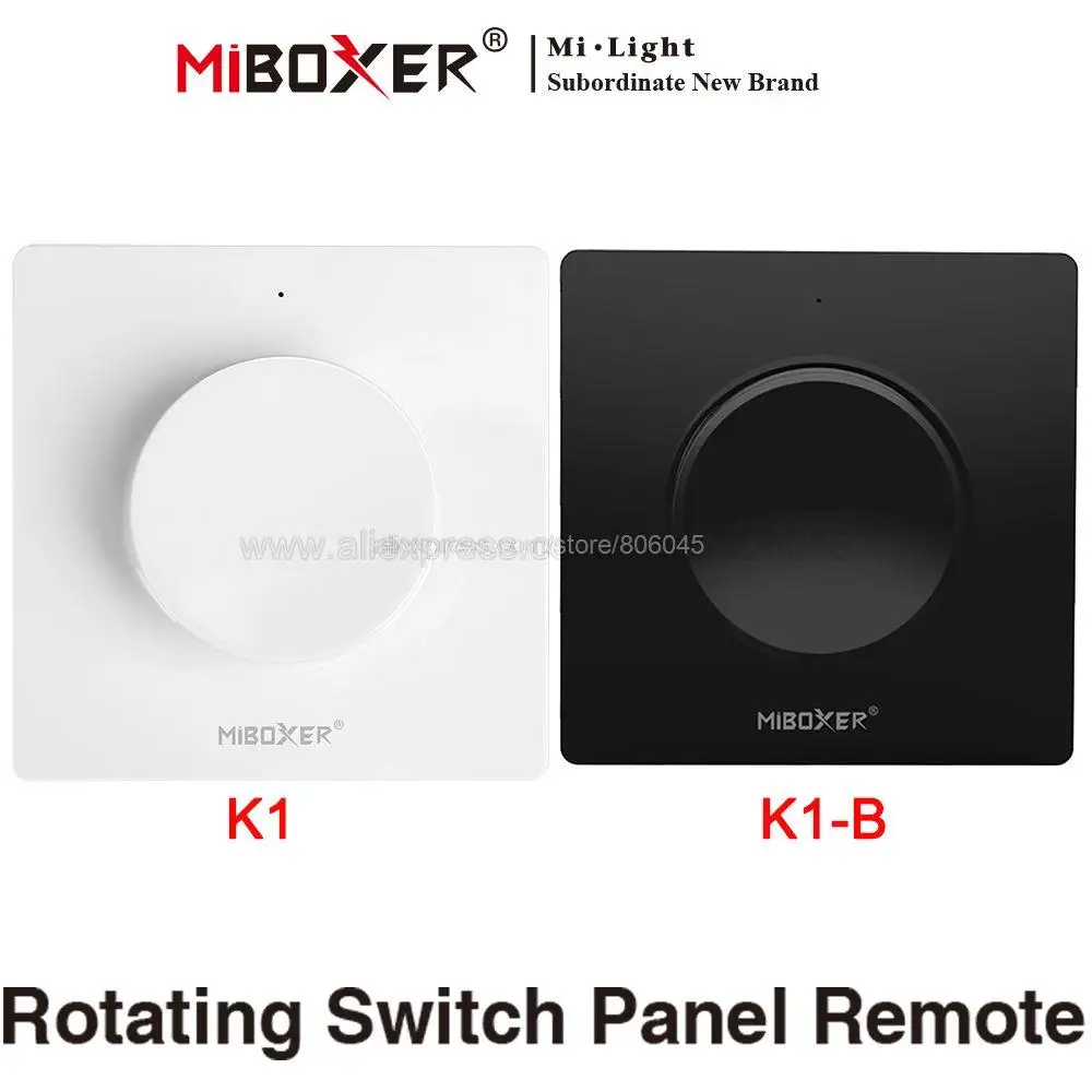 MiBoxer obrotowy Panel przełącznik zdalny K1 biały K1-B czarny 2.4G bezprzewodowa jasność możliwość przyciemniania temperatura barwowa regulowana