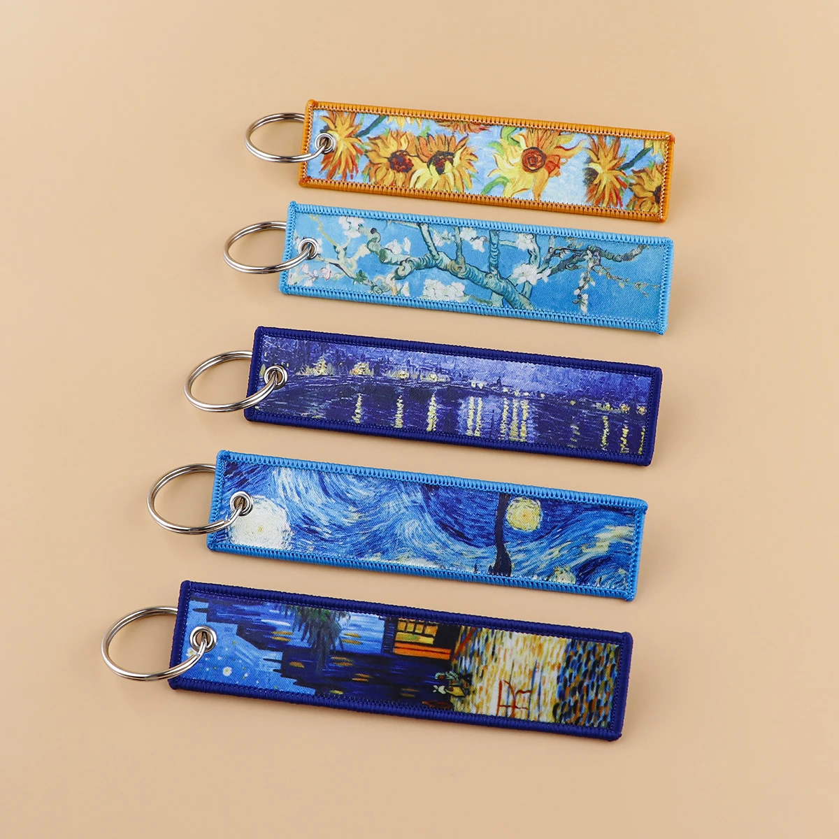 Van Gogh Art Keys Tag Car Keychains for Women Key Ring Fashion Jewelry Accessories Gifts llaveros