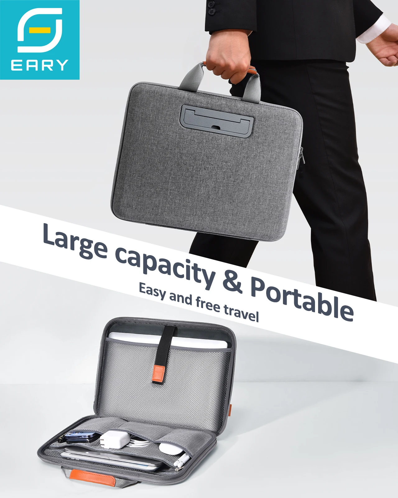 Eary Laptop Bags Notebook Sleeve Briefcase Large Laptop Case Tablet Stand for Men Women Business Office Travel for 13.3-16.2